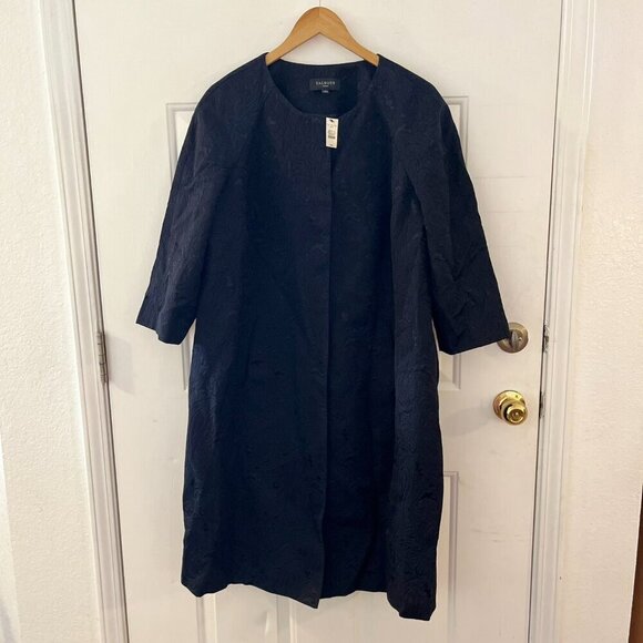 Talbots Woman's Plus-Size Black Tapestry Long-Lined Jacket/Cardigan Sz 16 - Picture 3 of 10